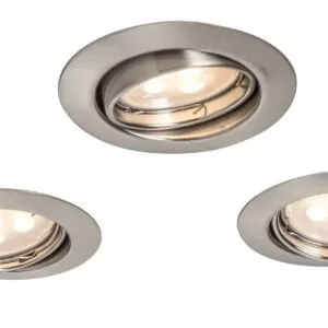 Set 3 Spoturi LED Incastrate Reglabile GU10 3.8W IP20