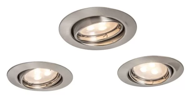 Set 3 Spoturi LED Incastrate Reglabile GU10 3.8W IP20