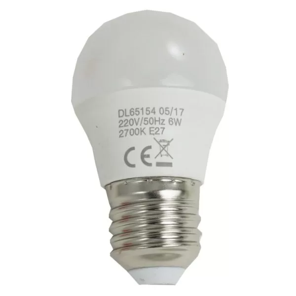 led-ieftin.ro Bec Led Sferic E27 6W 220V 2700K G45 Lumina Calda