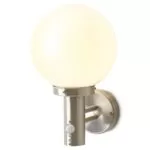 Lampa de Perete Argintie cu Senzor Miscare Ip44