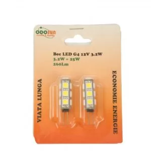 Set 2 Bucati Bec LED G4 3.2W 12V 2700K