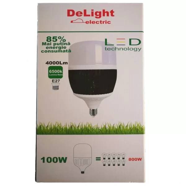 Bec LED industrial E27 model T150 100W=800W 6500K