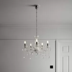 Candelabru lumanare GoodHome Gacruz, transparent, surse 5 x (E14), IP20