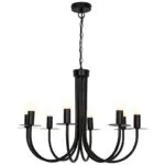 Candelabru GoodHome Mashatu, negru, surse 8 x (E14), IP20