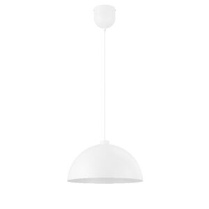 Pendul sfera GoodHome Songor, alb, 1xE27, 60W, cablu reglabil, design modern