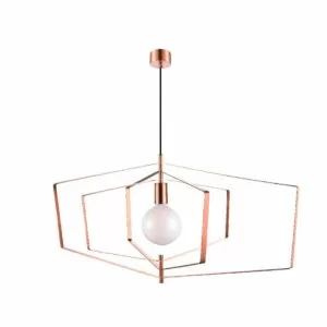 Pendul sfera GoodHome Nedoki, aramiu, 1xE27, cablu reglabil, design modern, efect de cupru