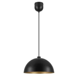 Pendul sfera GoodHome Songor, negru, 1xE27, 60W, cablu reglabil