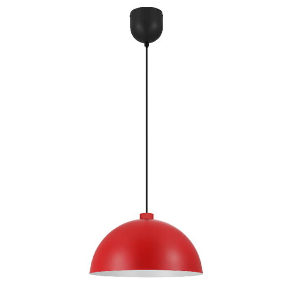 Pendul sfera GoodHome Songor, rosu, 1xE27, 60W, cablu reglabil, design modern
