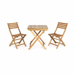 Set de 2 scaune si masa Virginia Wooden, pentru gradina, balcon sau terasa