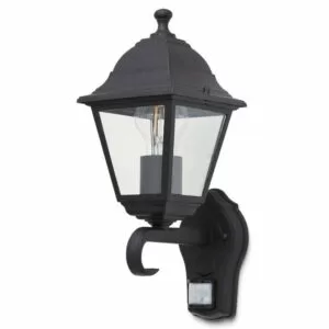 Lampa de exterioara Blooma, cu senzor, 1 x 60 W, 19 x 14 x 31 cm, negru