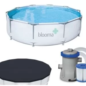 Piscina cu cadru metalic Blooma, 305 x 76 cm, pompa de filtrare apa, 4768 litri