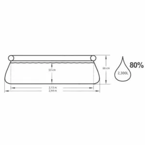 Piscina gonflabila Bestway, 244 x 66 cm, 2300 litri, PVC, kit reparatie