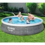 Piscina supraterana Bestway, Fast Set, ratan, 396 x 84 cm, pompa filtrare