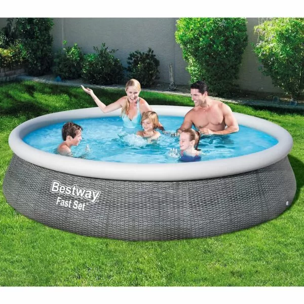 Piscina supraterana Bestway, Fast Set, ratan, 396 x 84 cm, pompa filtrare