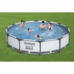 Piscina cu cadru metalic Bestway, Steel Pro MAX, 366 x 76 cm, pompa filtrare 1249 l/h, capacitate 6473 l