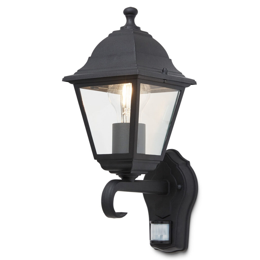 Lampa de exterior cu senzor Blooma, 60 W, 19 x 14 x 31 cm, negru