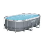 Piscina ovala Bestway Power Steel, 427x250x100 cm, cu scara si pompa filtrare