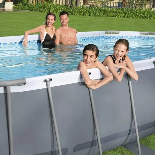 Piscina ovala Bestway Power Steel, 427x250x100 cm, cu scara si pompa filtrare