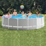 Piscina Intex Prism Ultra Frame, pompa de filtrare, scara si panou protectie inclus, 4.57m x 1.22m