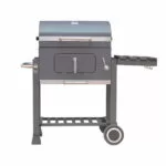 Gratar Memphis cu grill de fonta, cenusar, desfacator de bere si roti, gri, Tarrington House, 114x107x68 cm