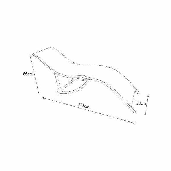 Sezlong pliabil Papaya rezistent UV pentru terasa/piscina/gradina, design modern, cadru otel 200 x 58 cm