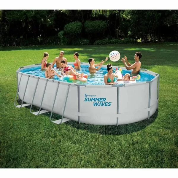 Piscina cadru metalic Summer Waves, 610x366x122 cm, 20.000 litri, cu toate accesoriile