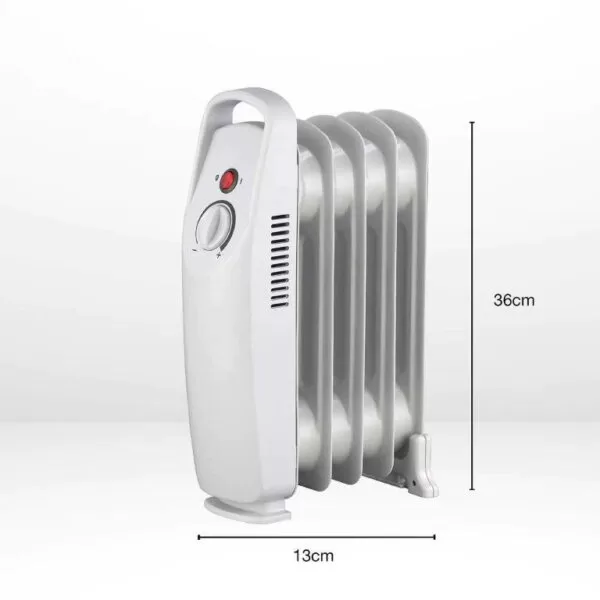 Mini-Radiator cu ulei Selecline, 500W, alb, termostat reglabil, incaperi mici