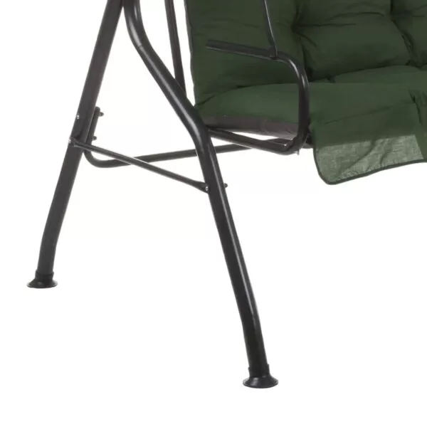 Balansoar de gradina 3 locuri, verde, otel, 167 x 110 x 156 cm, sarcina maxima 210 kg