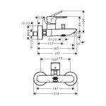 Baterie Cadă Hansgrohe Rebris E Negru Mat