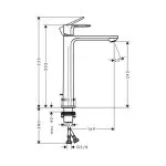 Baterie lavoar hansgrohe Rebris E neagră mat