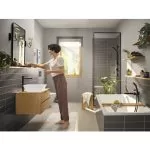 Baterie lavoar hansgrohe Rebris E neagră mat