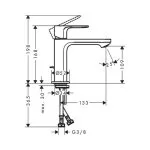 Baterie lavoar Hansgrohe Rebris E 110 Negru Mat