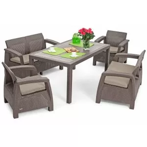 Set mobilier grădină Keter Corfu Fiesta Cappuccino