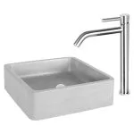 Baterie lavoar monocomandă înaltă crom mat