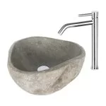 Baterie lavoar monocomandă înaltă crom mat