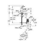 Baterie Lavoar GROHE BauCurve - Crom