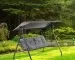 Balansoar de gradina 3 locuri, gri, otel, 202 x 126 x 155 cm, sarcina maxima 300 kg